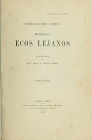 Cover of: Ecos lejanos by Carlos Guido y Spano, Carlos Guido y Spano