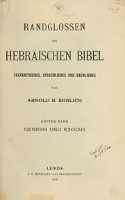 Cover of: Randglossen zur hebräischen Bibel by Arnold B. Ehrlich