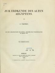 Cover of: Zur Erdkunde des alten Aegyptens