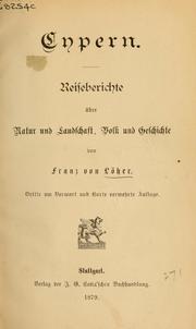 Cover of: Cypern by Franz von Löher