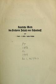 Cover of: Sämtliche Werke des Freiherrn Joseph von Eichendorff: historisch-kritische Ausg