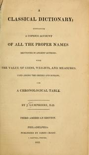A classical dictionary by John Lemprière