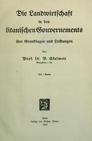 Cover of: Die Landwirtschaft in den litauischen Gouvernements: ihre Grundlagen und Leistungen