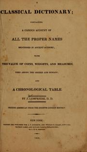 Cover of: A classical dictionary