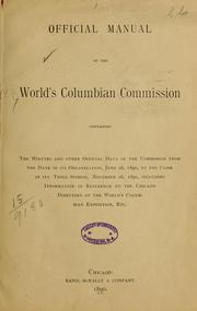 Cover of: Official manual of the World's Columbian commission