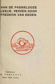 Cover of: Van de passielooze leelie by Frederik van Eeden