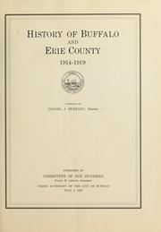 Cover of: History of Buffalo and Eric County, 1914-1919 by Sweeney, Daniel J.,