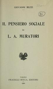 Cover of: Il pensiero sociale di L.A. Muratori