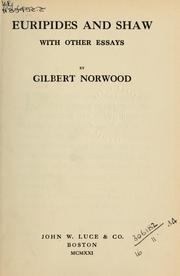 Cover of: Euripides and Shaw, with other essays by Norwood, Gilbert