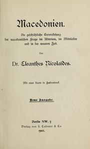Cover of: Macedonien by Cleanthes Nicolaīdes