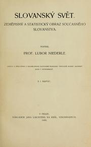 Cover of: Slovanský svět: zeměpisný a statistický obraz současného slovanstva