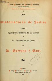 Cover of: Historiadores de Indias by Serrano y Sanz, Manuel