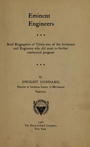 Cover of: Eminent engineers: brief biographies of thirty-two of the inventors and engineers who did most to further mechanical progress