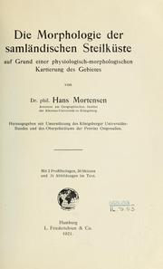 Cover of: Die Morphologie der samländischen Steilküste auf Grund einer physiologisch-morphologischen Kartierung des Gebietes