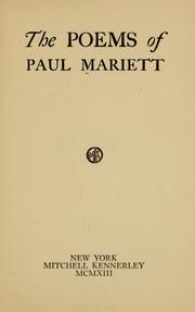 Cover of: The poems of Paul Mariett by Paul Mariett