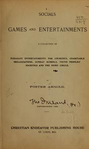 Cover of: Socials, games and entertainments