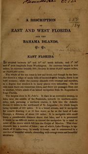 Cover of: A description of East and West Florida and the Bahama Islands, &c. &c
