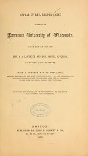 Appeal of Rev. Reeder Smith in behalf of Lawrence university of Wisconsin by Reeder Smith