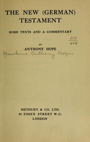 Cover of: The new (German) testament by Anthony Hope