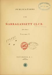Cover of: Publications of the Narragansett Club | Narragansett Club (Providence, R. I.)