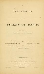 Cover of: A New version of the Psalms of David by Brady, Nicholas