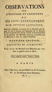 Cover of: Observations sur l'histoire et les effets du rob anti-syphilitique