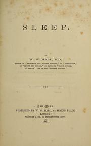 Cover of: Sleep by W. W. Hall