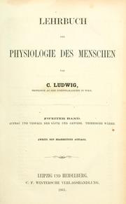 Cover of: Lehrbuch der Physiologie des Menschen