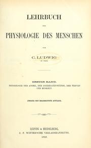 Cover of: Lehrbuch der Physiologie des Menschen