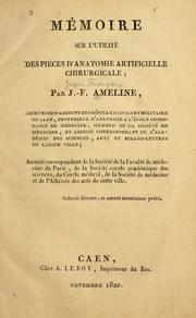 Mémoire sur l'utilité des pièces d'anatomie artificielle chirurgicale by Jean François Améline