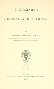 Cover of: Landmarks, medical and surgical