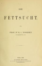 Cover of: Die Fettsucht