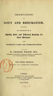 Cover of: Observations on gout and rheumatism by Charles Wilson