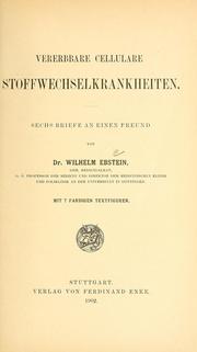 Cover of: Vererbbare cellulare Stoffwechselkrankheiten: sechs Briefe an einen Freund