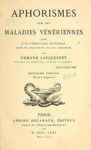 Aphorismes sur les maladies vénériennes by J. Langlebert