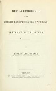 Cover of: Der Averroismus in der christlich-peripatetischen Psychologie des späteren mittelalters