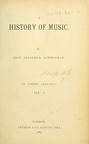 Cover of: A history of music /.