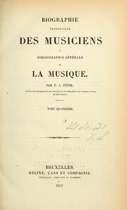 Cover of: Biographie universelle des musiciens et bibliographie générale de la musique