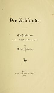 Die Erbsünde by Arthur Delwein