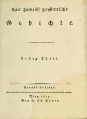 Cover of: Carl Heinrich Heydenreichs Gedichte