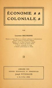 Cover of: Économie coloniale