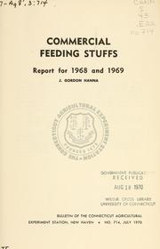 Cover of: Commercial feeding stuffs: report for 1968 and 1969