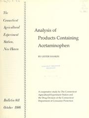 Cover of: Analysis of products containing acetaminophen
