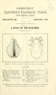 Cover of: A study of the bulb mite