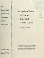 Cover of: Analysis of sizes in canned ripe and green olives