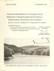 Cover of: Polychlorinated biphenyls in Housatonic River sediments in Massachusetts and Connecticut: determination, distribution, and transport