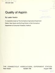 Cover of: Quality of aspirin