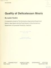 Cover of: Quality of delicatessen meats