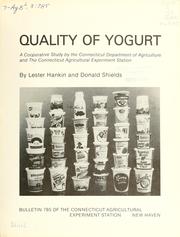 Cover of: Quality of yogurt by Lester Hankin, Lester Hankin