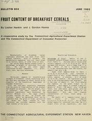 Cover of: Fruit content of breakfast cereals by Lester Hankin, Lester Hankin